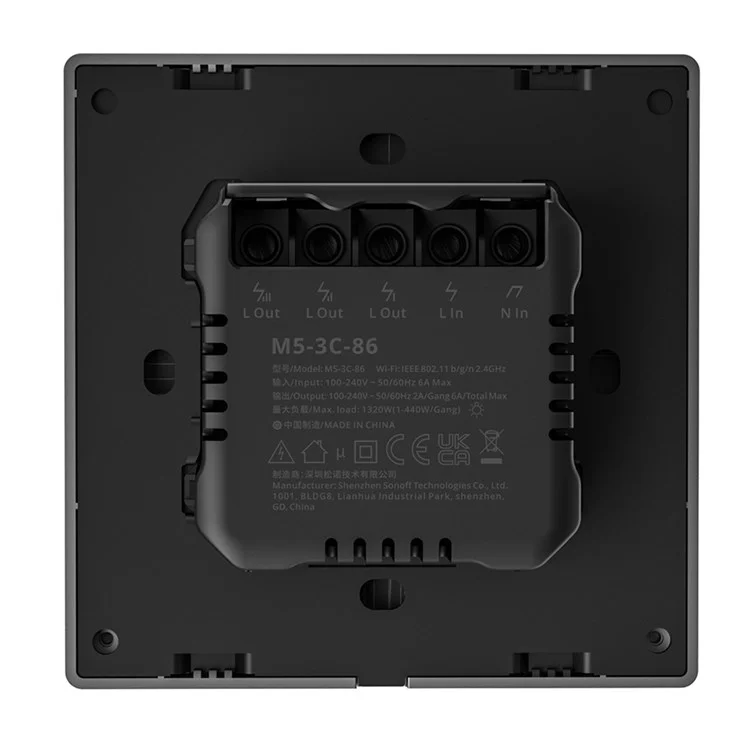 SONOFF M5-3C-86 Smart WiFi Wall Switch Light Switch 3-Gang Bluetooth-compatible 4.2 BLE Smart Home Remote Control Works with Alexa/Google Home/Alice/Siri Shortcuts - UK Plug