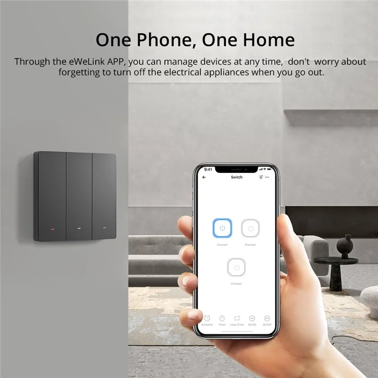 SONOFF M5-3C-86 Smart WiFi WiFi Mur Interrupteur D'éclairage 3-Gang Bluetooth 4.2 BLE Smart Home Remote Control Fonctionne Avec Alexa / Google Home / Alice / Siri Raccourcis - Bouche Britannique