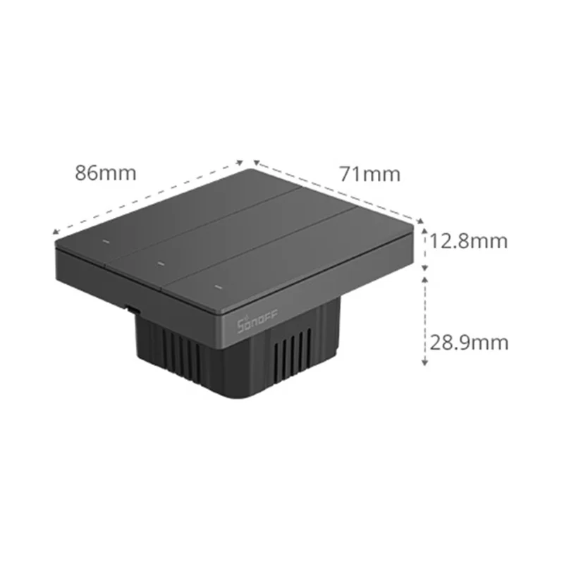 Sonoff M5-3C-80 Smart Wi-fi Wi-fi Swell Switch Беспроводной Выключатель Света 3-й Управление Приложением 3-Gang Отдельный Сенсорный Переключатель - Великобритания