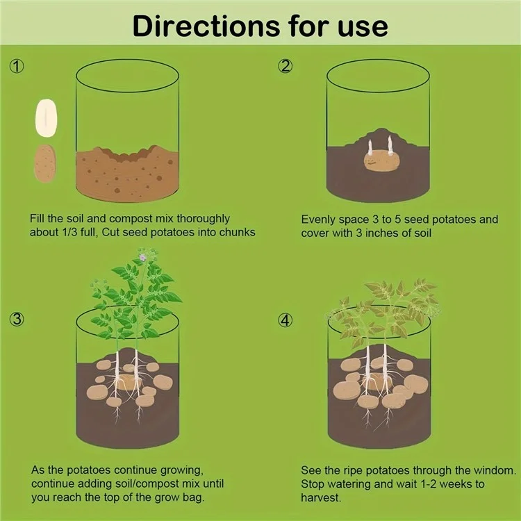 Saco de Mudas de Vegetais de 10 Galões de Tecido Não Tecido - Cinza