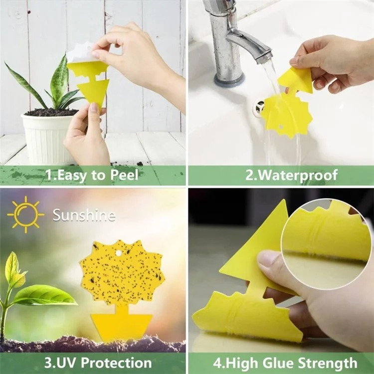 20Pcs For Indoor / Outdoor Plants Double Sided Insect Trap Sticky Board Fruit Fly Catcher - Sun
