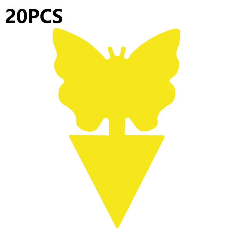 20Pcs For Indoor / Outdoor Plants Double Sided Insect Trap Sticky Board Fruit Fly Catcher - Butterfly