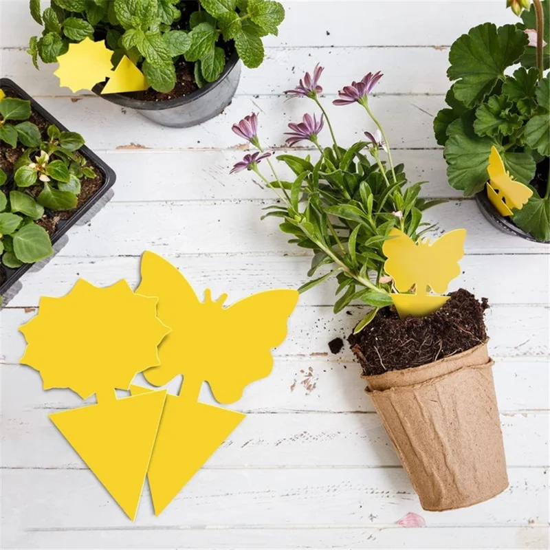 20Pcs For Indoor / Outdoor Plants Double Sided Insect Trap Sticky Board Fruit Fly Catcher - Butterfly