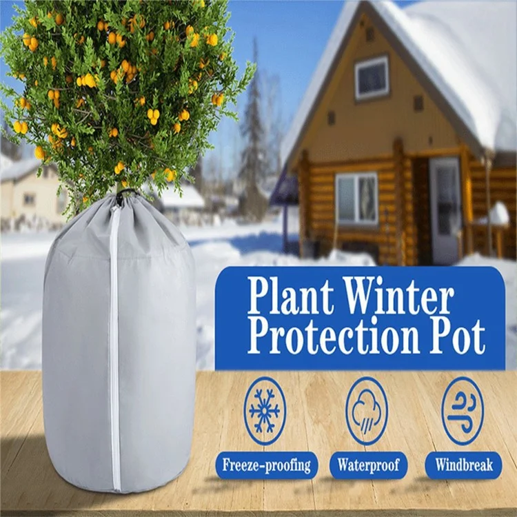 45x50cm Winter Plant Pot Protection Bag Flower Pot Cover with Drawstring and Zipper