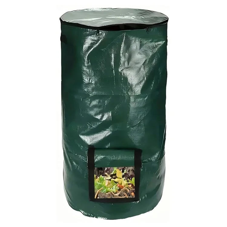 Bolsa Hermética de Compost de 35 x 60 CM con Probióticos para Fermentación y Ventana, para Jardín, Patio y Hojas como Abono Orgánico