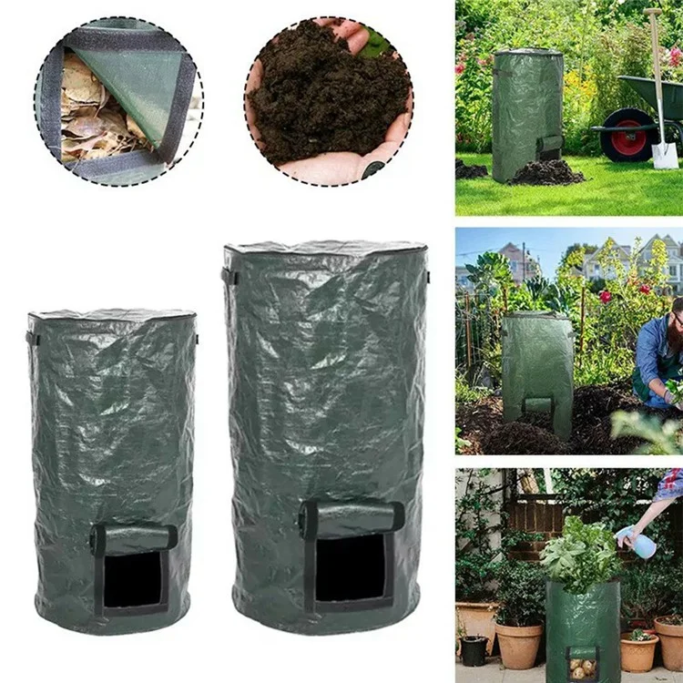 Bolsa Hermética de Compost de 35 x 60 CM con Probióticos para Fermentación y Ventana, para Jardín, Patio y Hojas como Abono Orgánico