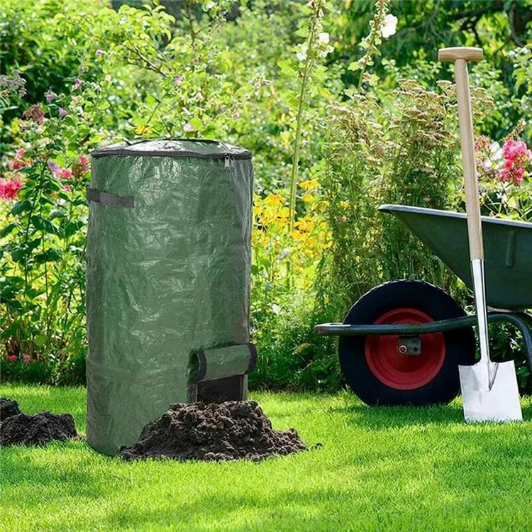 Bolsa Hermética de Compost de 35 x 60 CM con Probióticos para Fermentación y Ventana, para Jardín, Patio y Hojas como Abono Orgánico