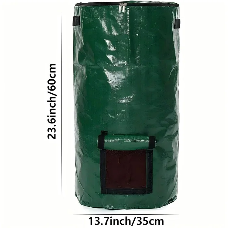 Bolsa Hermética de Compost de 35 x 60 CM con Probióticos para Fermentación y Ventana, para Jardín, Patio y Hojas como Abono Orgánico