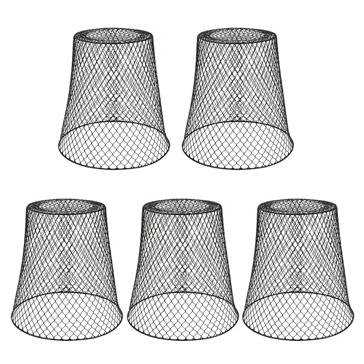 Protecteur de Pot de Jardin 5Pcs Cage Grillagée Métallique pour Semis Protection de Croissance des Plantes - Noir