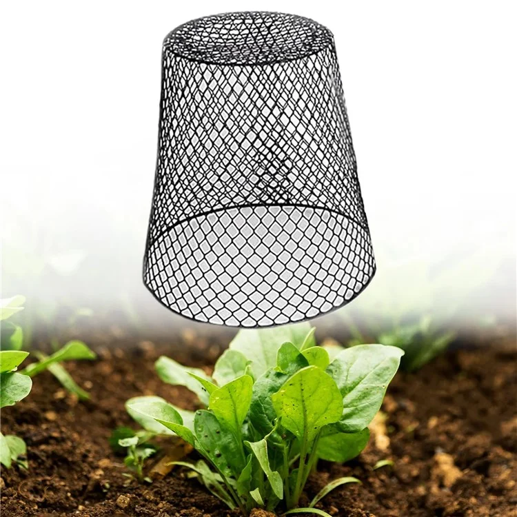 Protecteur de Pot de Jardin 5Pcs Cage Grillagée Métallique pour Semis Protection de Croissance des Plantes - Noir