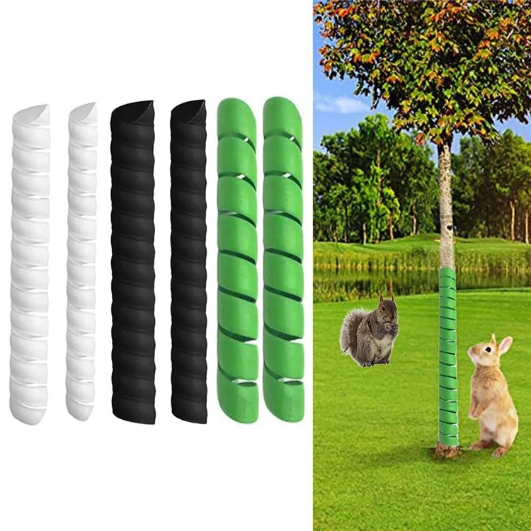 2Pcs Tree Trunk Protector Spiral Wrap Guard Anti Squirrel Mouse Gnawing PC Tree Shield for Outdoor Plant - Green