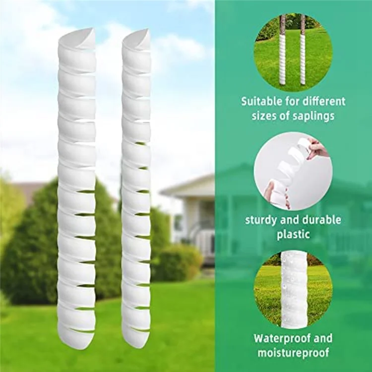 4Pcs Tree Trunk Protector Spiral Wrap Guard Anti Squirrel Mouse Gnawing PC Tree Shield for Outdoor Plant - Green