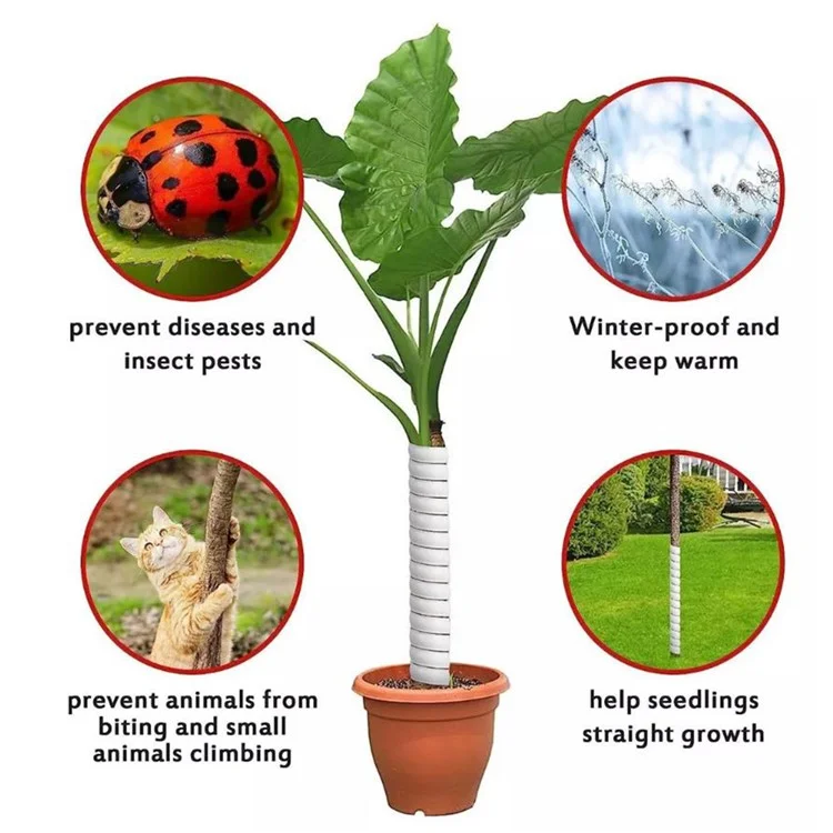4Pcs Tree Trunk Protector Spiral Wrap Guard Anti Squirrel Mouse Gnawing PC Tree Shield for Outdoor Plant - Green