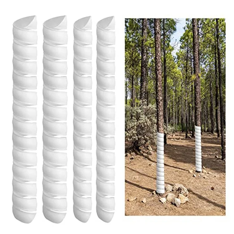 4Pcs Tree Trunk Protector Spiral Wrap Guard Anti Squirrel Mouse Gnawing PC Tree Shield for Outdoor Plant - Green