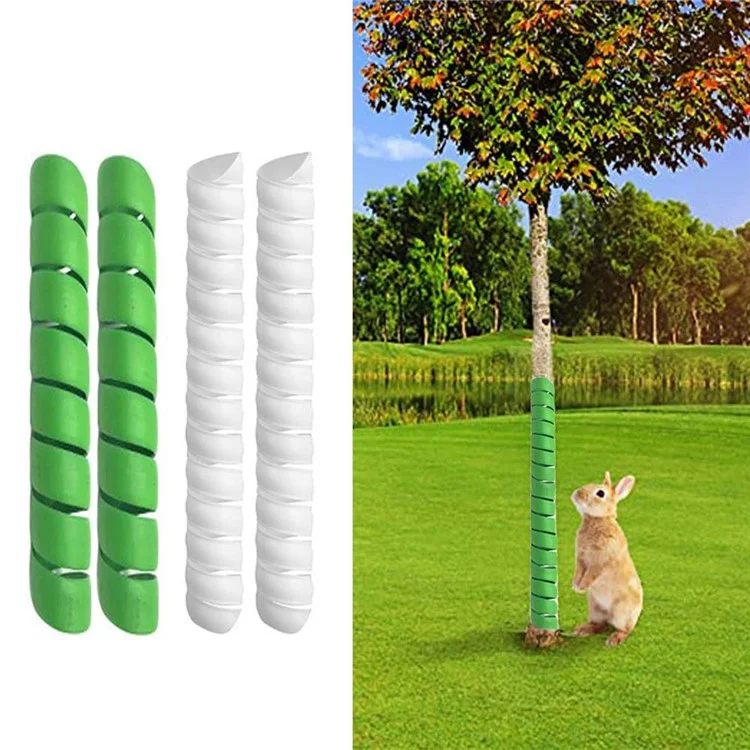 4Pcs Tree Trunk Protector Spiral Wrap Guard Anti Squirrel Mouse Gnawing PC Tree Shield for Outdoor Plant - Green