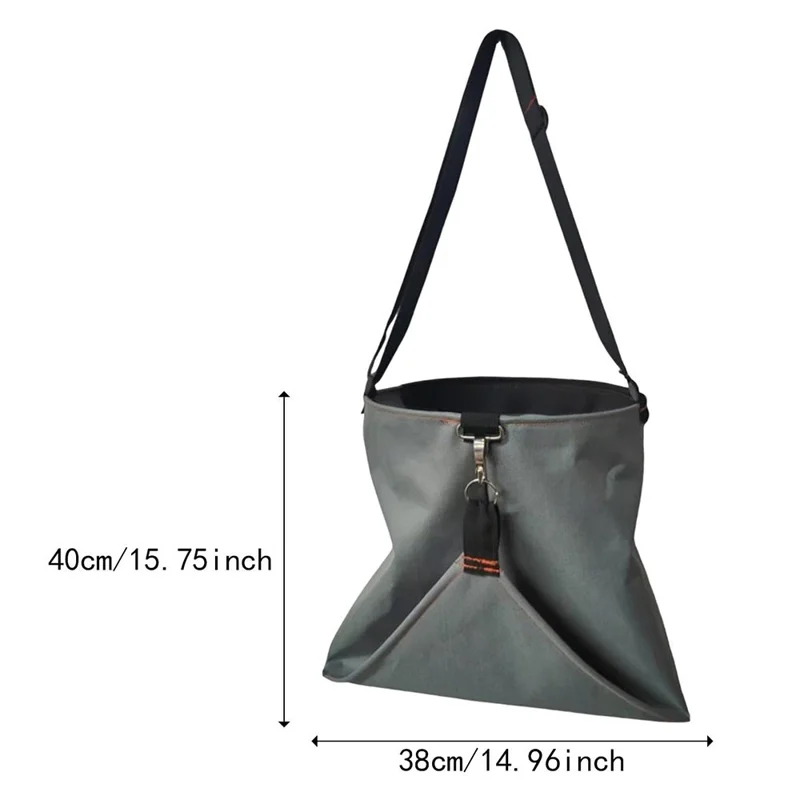 Wasserdichte Oxford-Stoff Obstpflückertasche mit Schnellverschlussspange für Garten, Bauernhof und Outdoor-Ernte - Grau