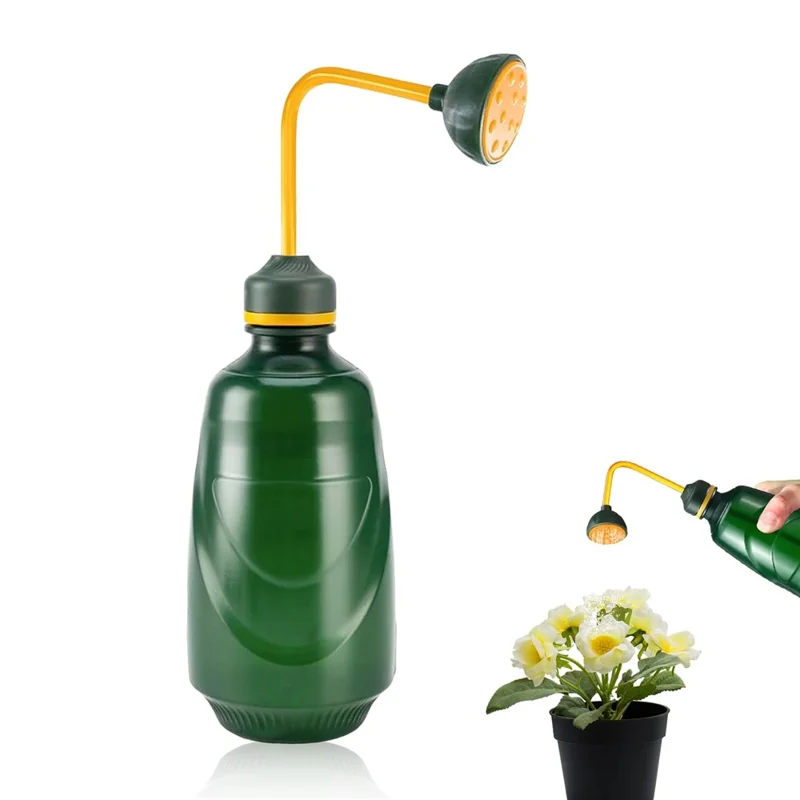 Innaffiatoio con Beccuccio Lungo a Manico Stretto, Beccuccio Sottile e Collo Piegato per Giardinaggio Domestico / Piante da Interno - Verde