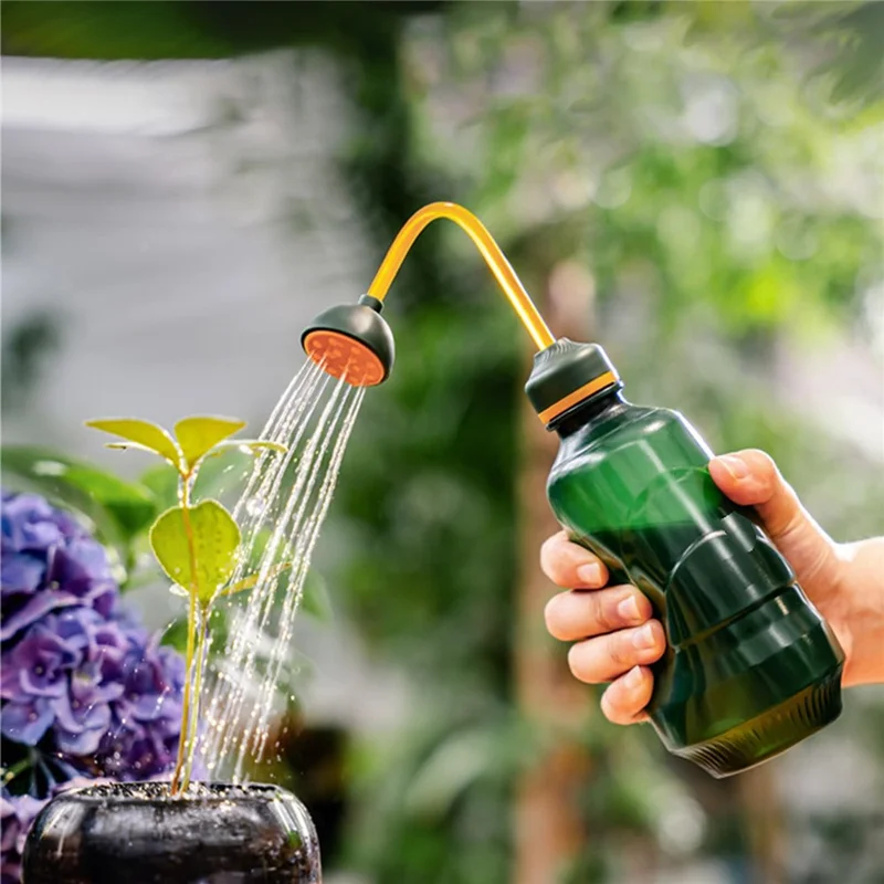 Innaffiatoio con Beccuccio Lungo a Manico Stretto, Beccuccio Sottile e Collo Piegato per Giardinaggio Domestico / Piante da Interno - Verde