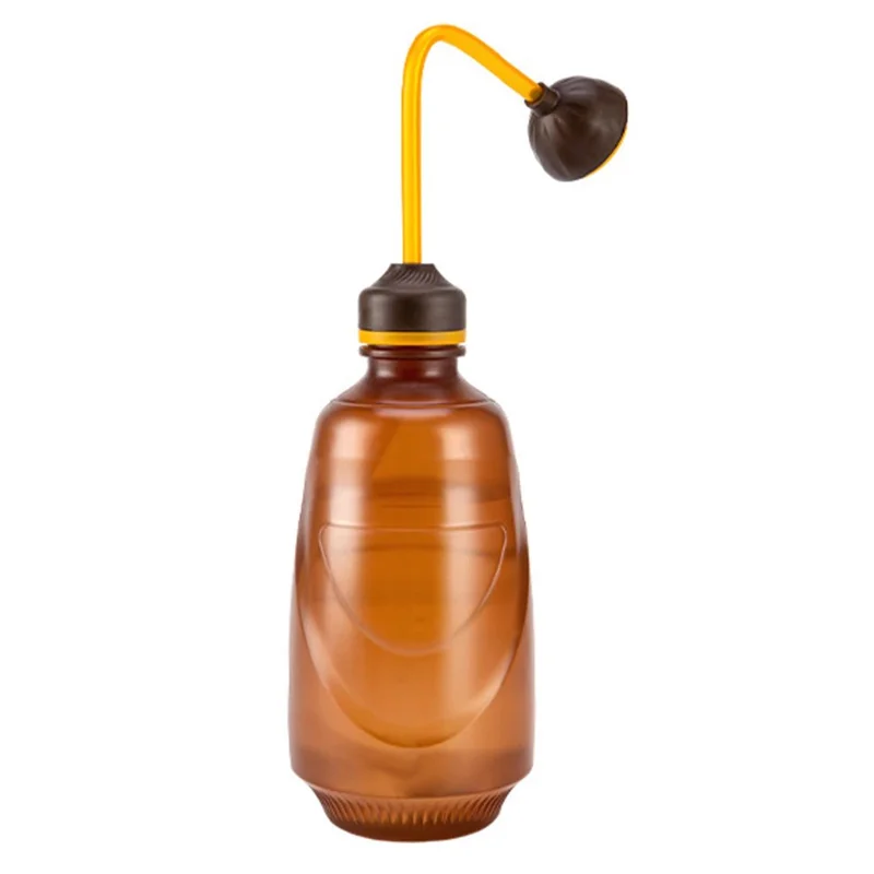 Long Spout Watering Can Squeeze Handle Thin Nozzle Bent Neck Plant Sprayer for Indoor Gardening / Houseplants - Orange