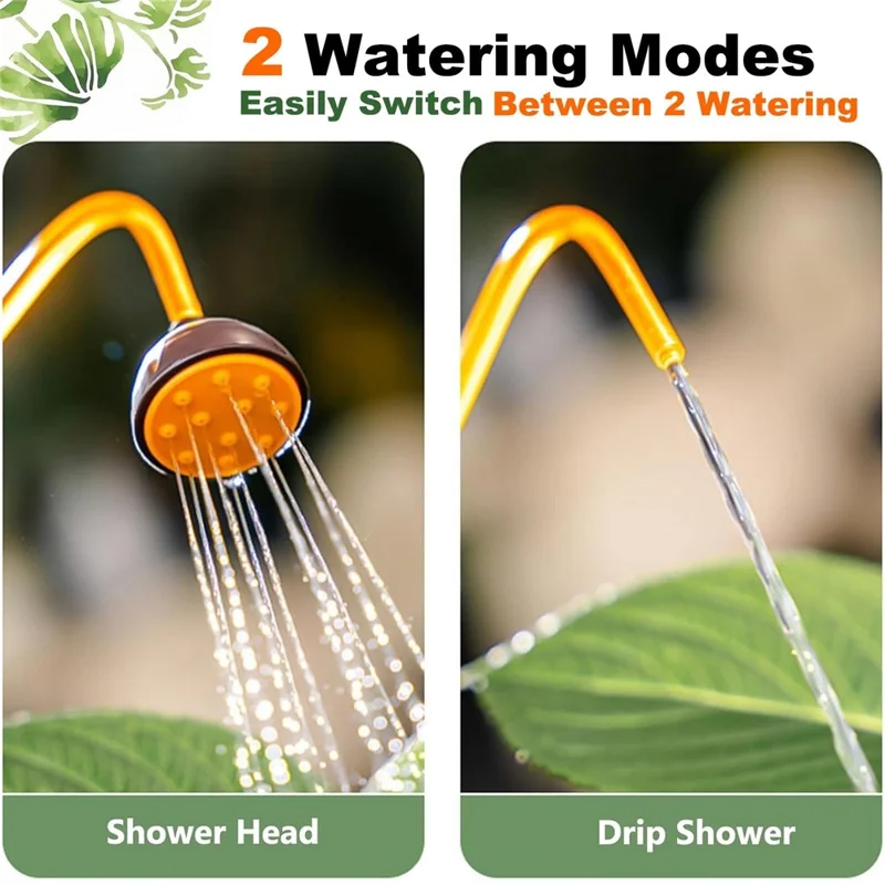 Long Spout Watering Can Squeeze Handle Thin Nozzle Bent Neck Plant Sprayer for Indoor Gardening / Houseplants - Orange