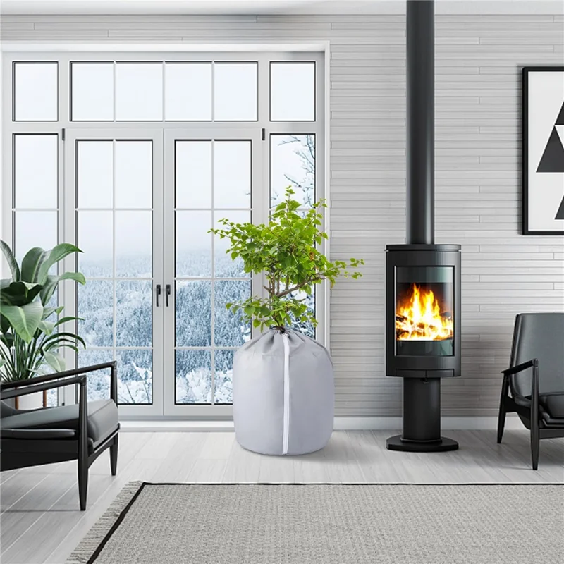 65 x 70cm Plant Frost Protection Cover Garden Tree Anti-Freeze Insulation Bag Oxford Fabric Eco-Friendly Pot Shield - Grey