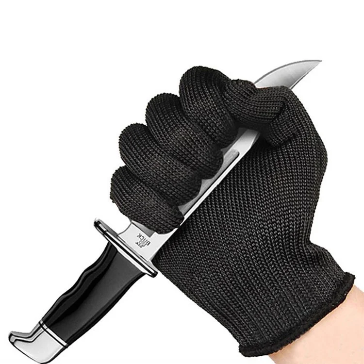 MH-F105 1 Par Poliéster+alambre de Acero Guantes de Corte de 5 Niveles Protección Manual Guantes de Dedo Completo