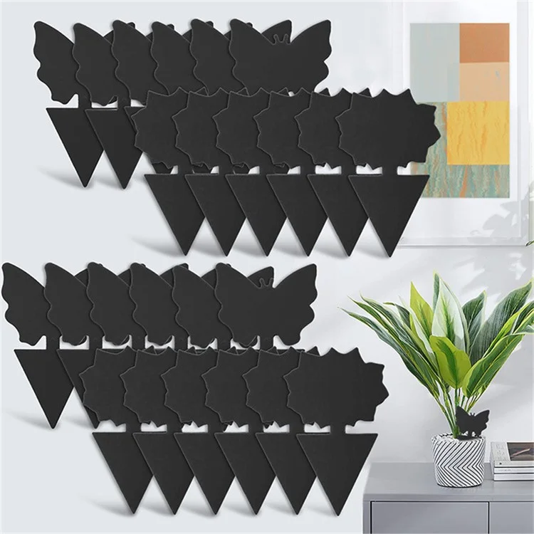 96Pcs / Set Non-Toxic Gnat Killer Fruit Fly Traps Fungus for Indoor Outdoor Whitefly Mosquitos Flying Insects Sticky Traps, Black