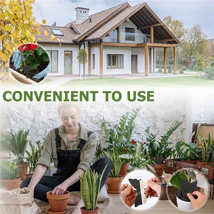 96Pcs / Set Non-Toxic Gnat Killer Fruit Fly Traps Fungus for Indoor Outdoor Whitefly Mosquitos Flying Insects Sticky Traps, Black