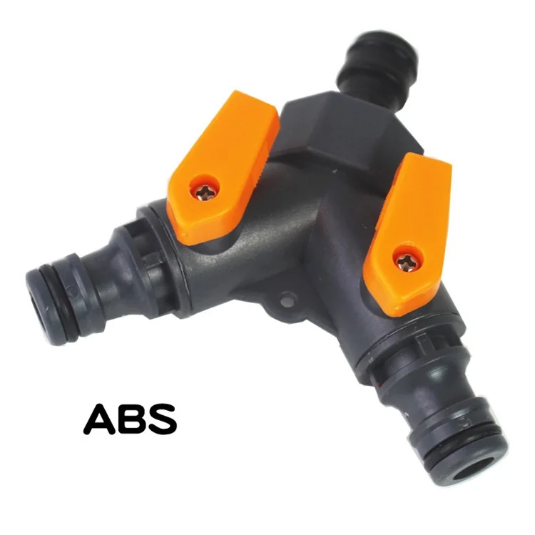 Diverter Valve with Switch 3 Way Water Separator Y Shape Adapter Pipe Connector for 1 / 2 Inch Quick Connector