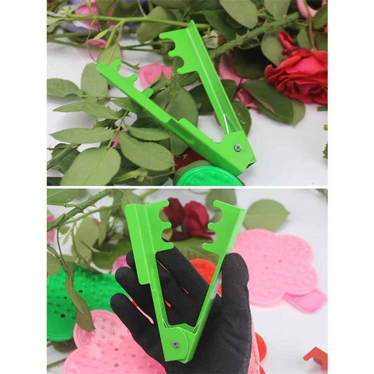 8002h Rose Hoja de Espina Remallera Remopadora de Hierro Para la Pruner Para Arreglos Florales de Jardinería - Verde