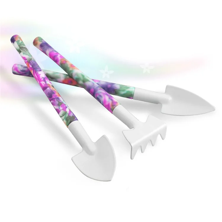 JC-1010 Ensemble de 10 outils de jardinage de style - Pelle, sécateur, arrosoir - Violet