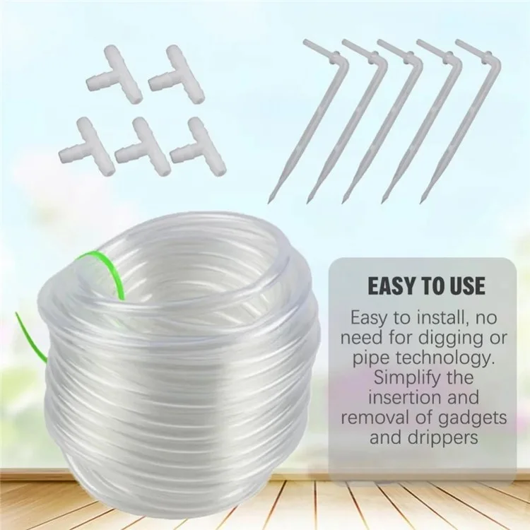 Tuyau d'arrosage en PVC transparent de 20 m pour irrigation goutte-à-goutte de jardin