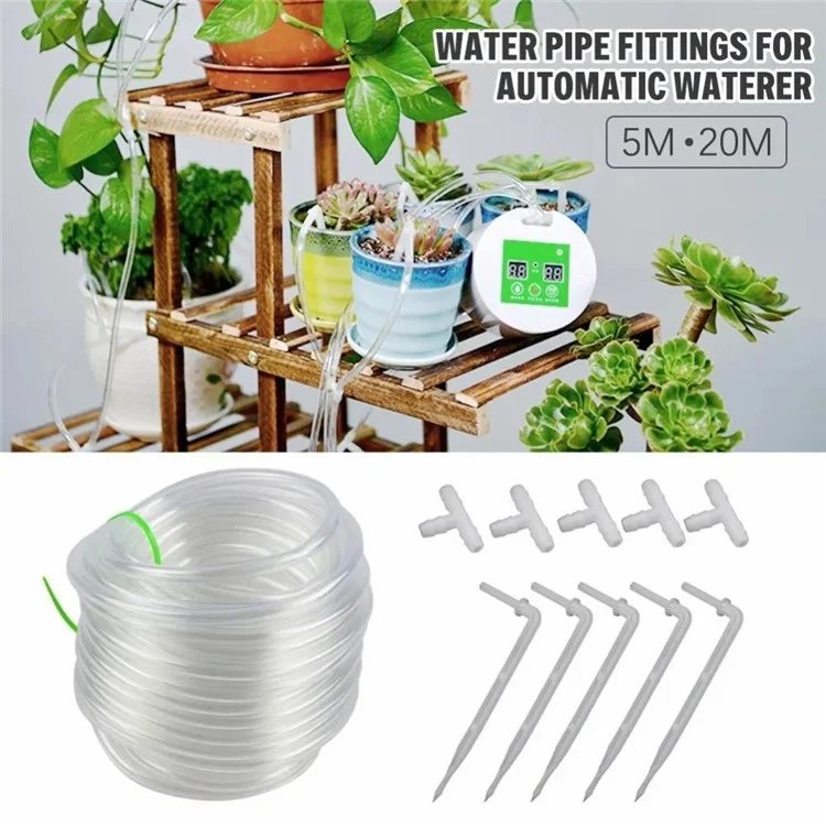 Tuyau d'arrosage en PVC transparent de 20 m pour irrigation goutte-à-goutte de jardin