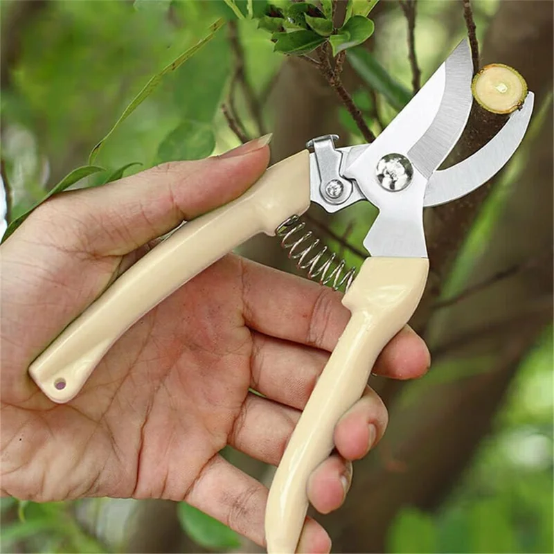 Garden Pruning Shears Scissors Stainless Steel Blade Handheld Pruners - Straight Blade