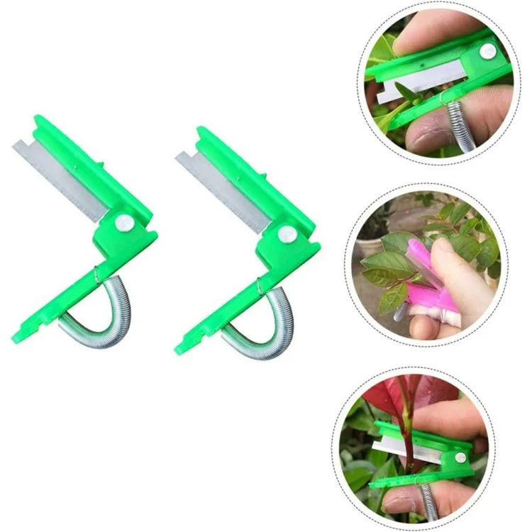 100pcs Ferme Orchard Couteau de Pouce Jardin Gardeur Fruit à Légumes Cuette Cutter - Vert