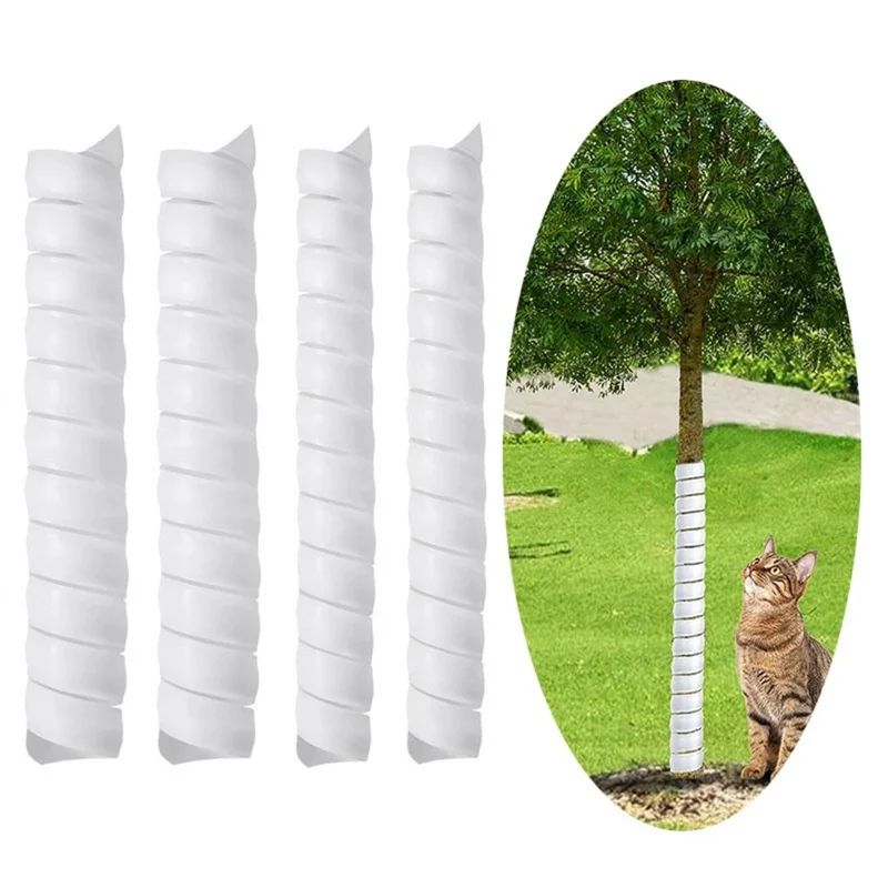2 Large + 2 Small Tree Trunk Protectors Plastic Tree Trunk Wrap Pipes Bark Guard - Black