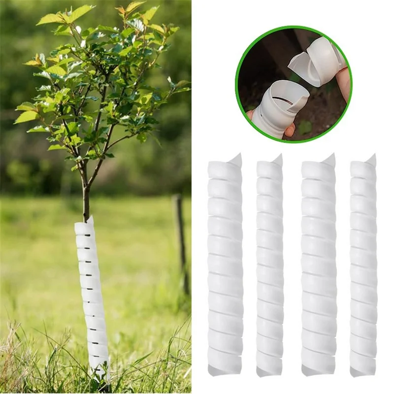 2 Large + 2 Small Tree Trunk Protectors Plastic Tree Trunk Wrap Pipes Bark Guard - Black