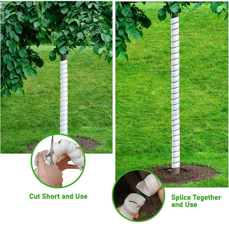 2 Large + 2 Small Tree Trunk Protectors Plastic Tree Trunk Wrap Pipes Bark Guard - Black