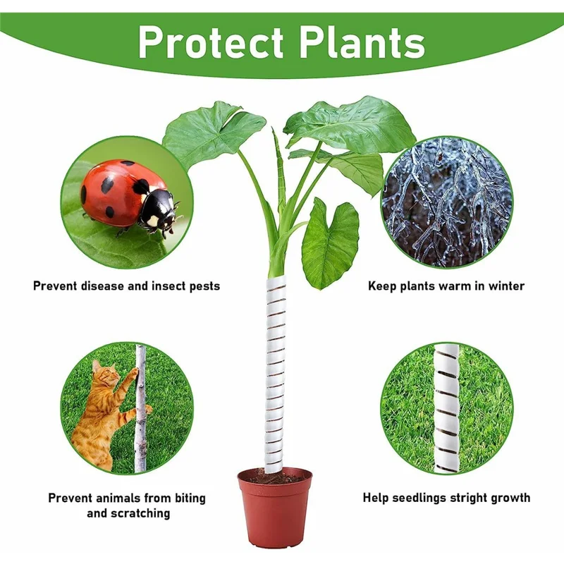 2 Large + 2 Small Tree Trunk Protectors Plastic Tree Trunk Wrap Pipes Bark Guard - Black