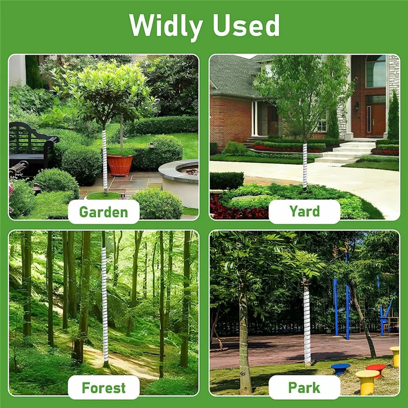 2 Large + 2 Small Tree Trunk Protectors Plastic Tree Trunk Wrap Pipes Bark Guard - Black