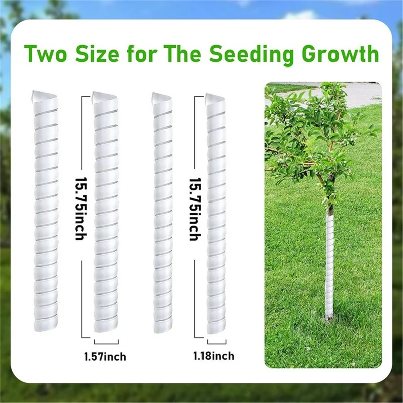 2 Large + 2 Small Tree Trunk Protectors Plastic Tree Trunk Wrap Pipes Bark Guard - Black