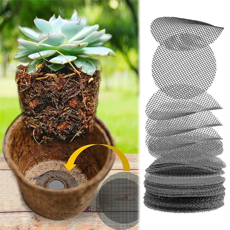50Pcs Vasos de Flores Malhas Almofadas Jardim Mat Redondo Impermeável Pad Tela de Drenagem, 10cm de Diâmetro