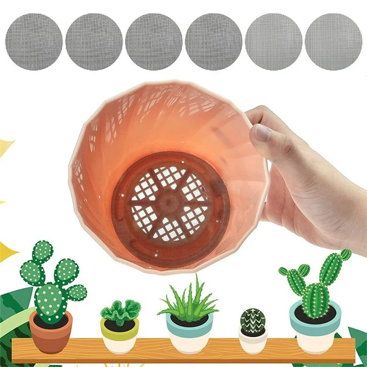 50Pcs Vasos de Flores Malhas Almofadas Jardim Mat Redondo Impermeável Pad Tela de Drenagem, 10cm de Diâmetro