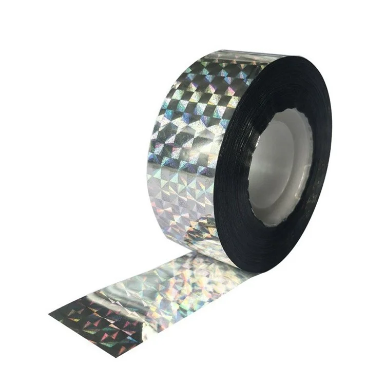 4.8cmx50m Garden Farm Bird Repellent Tape PET Double-Sided Reflective Bird Scare Tape - Square Grid