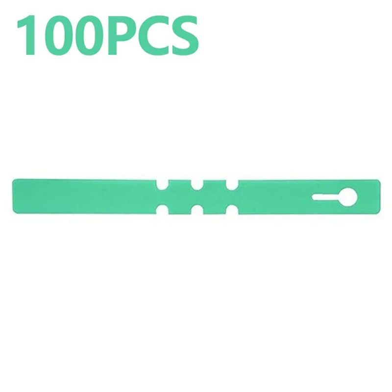 100Pcs Plastic Plant Tree Labels Tags Adjustable Garden Hanging Wrapping Tags - Green