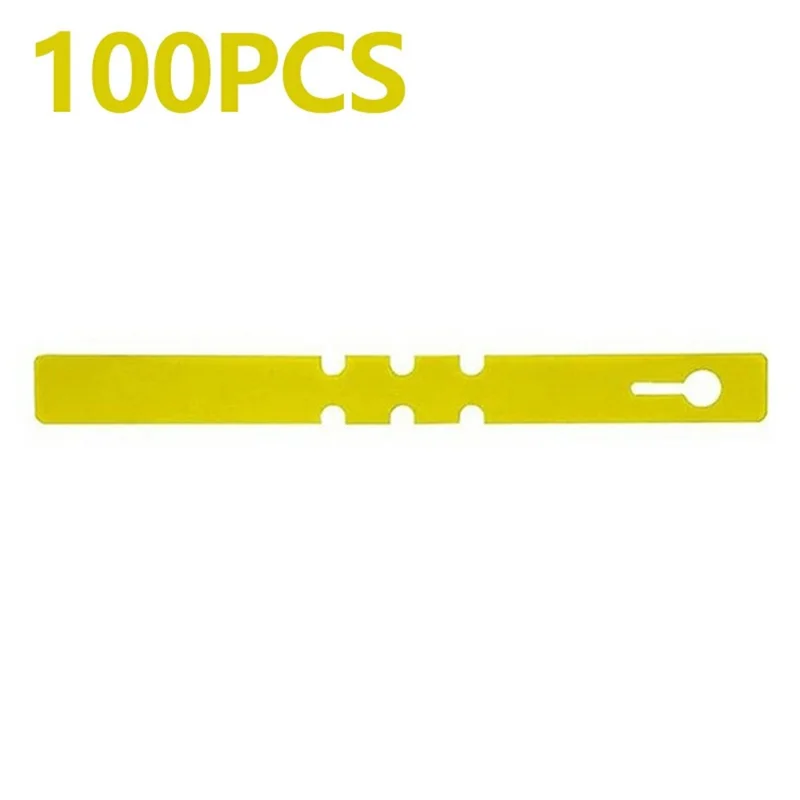 100Pcs Plastic Plant Tree Labels Tags Adjustable Garden Hanging Wrapping Tags - Yellow