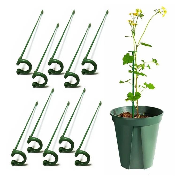 10 unidades Tutor de plantas de 17 cm de alto, de tallo único, jaula de planta de PP para flores, hierbas y hortalizas