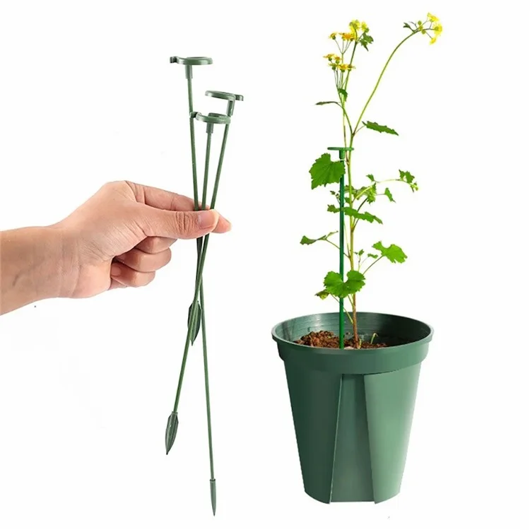 10 unidades Tutor de plantas de 17 cm de alto, de tallo único, jaula de planta de PP para flores, hierbas y hortalizas