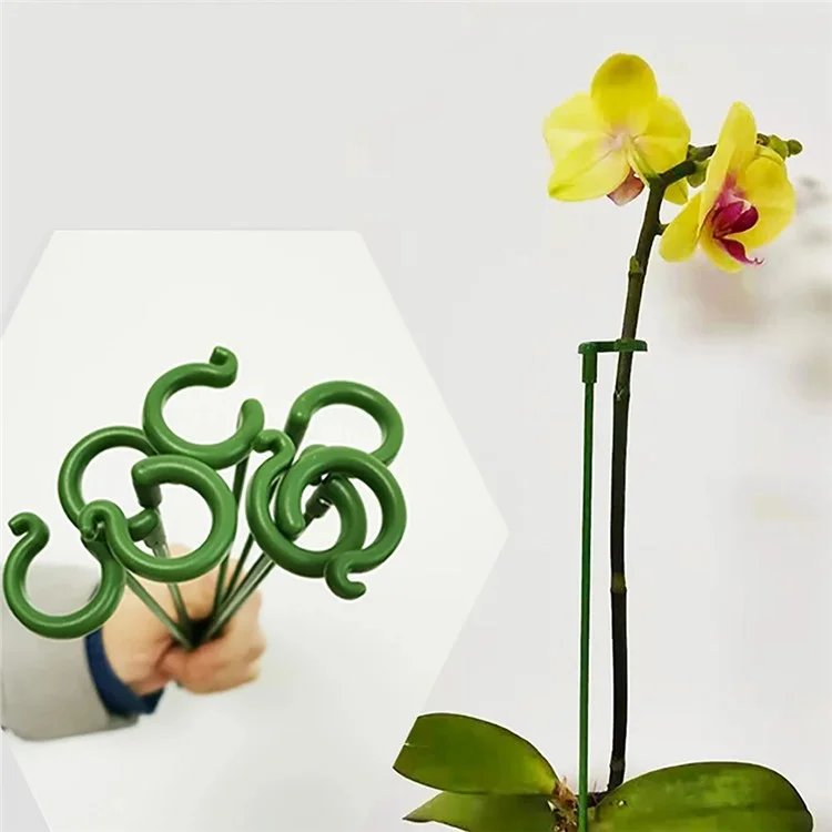 10 unidades Tutor de plantas de 17 cm de alto, de tallo único, jaula de planta de PP para flores, hierbas y hortalizas