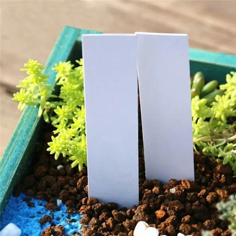 RF006 100 Etiquetas de plantas em vaso 5x1CM Sinais de estaca de berçário PVC - Azul 